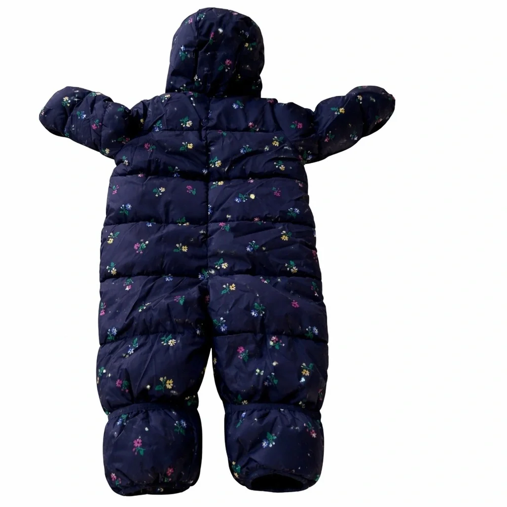GAP Baby Girl Navy Floral Kids Winter Bodysuit Overall Jacket Snow